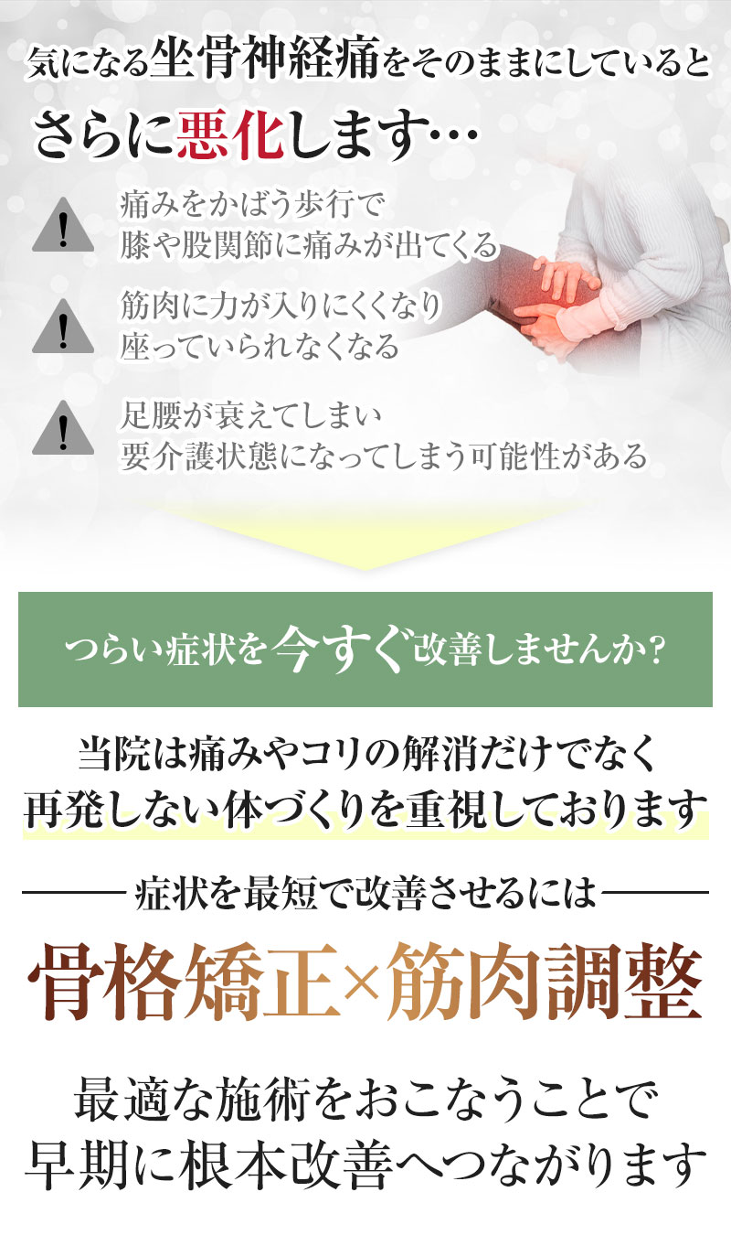 【そのままにしていると】坐骨神経痛