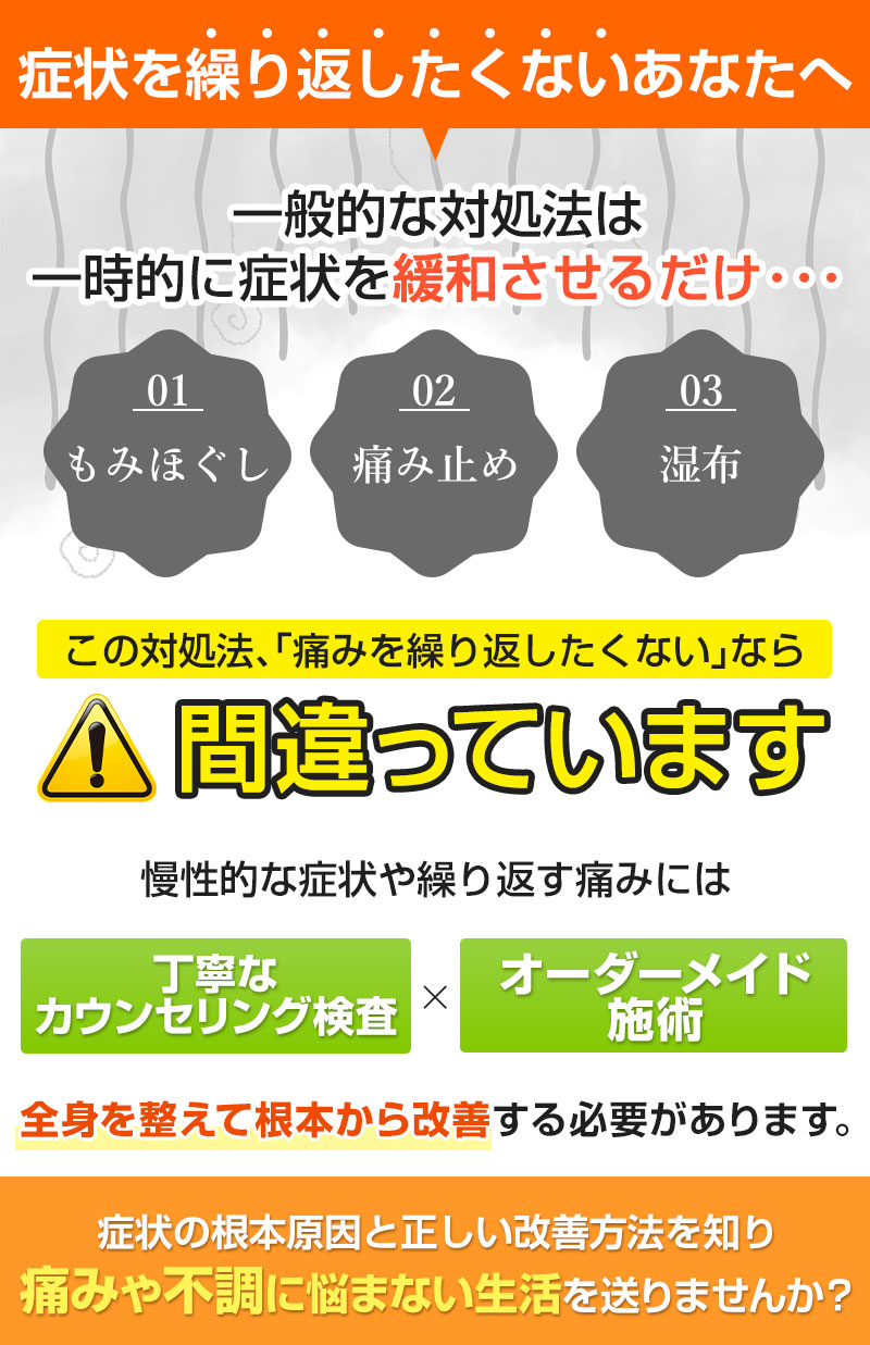 症状を繰り返したくないあなたへ