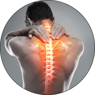 ギックリ背中、痛みた様子